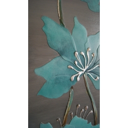 Obraz na desce - Dyptyk niebieskie kwiaty - 2 x 30x85 cm