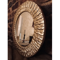 Okrągłe lustro w ramie - Złote Promienie - 66